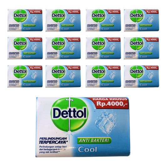 Dettol Cool Antibacterial Soap Bars, 12-Pack, Menthol Formula, 3.88 Oz Each